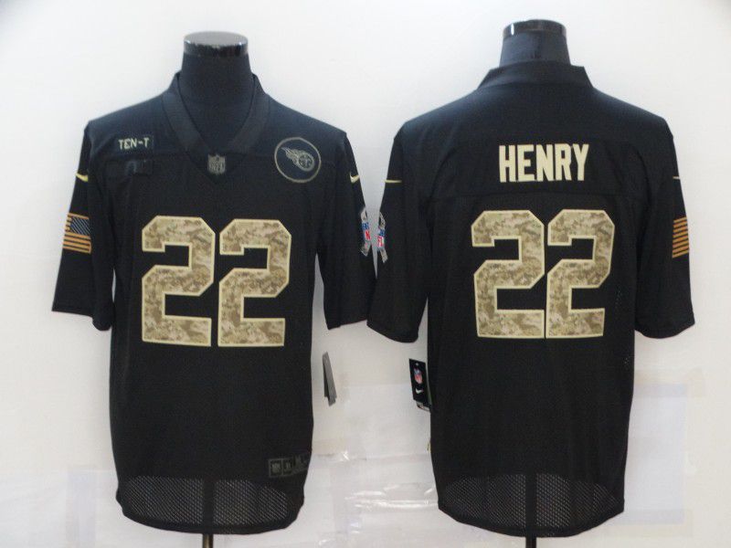 Men Tennessee Titans #22 Henry Black camo Lettering 2020 Nike NFL Jersey->women nfl jersey->Women Jersey